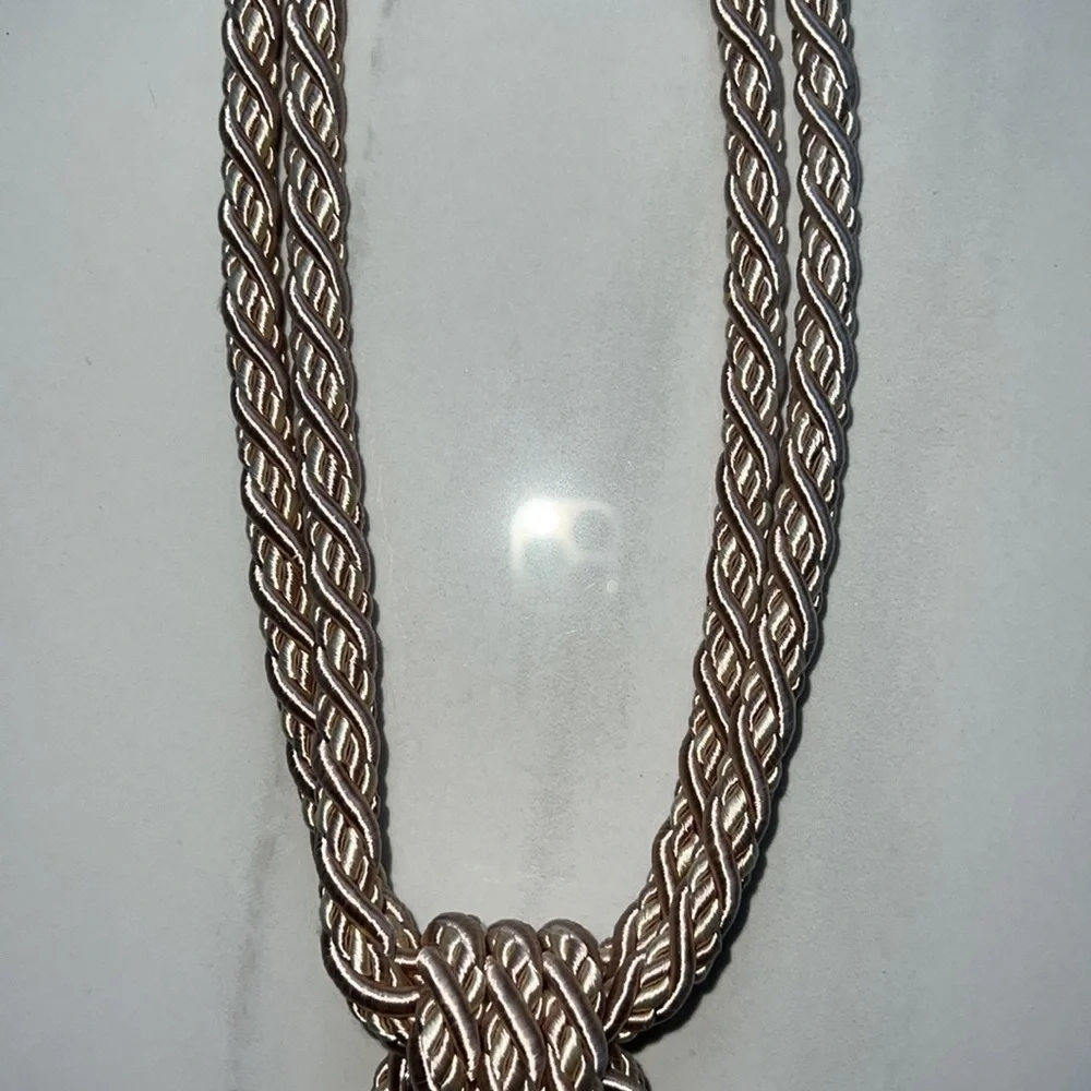 Champagne and Blush Color Rope Trim Tassle Holdback